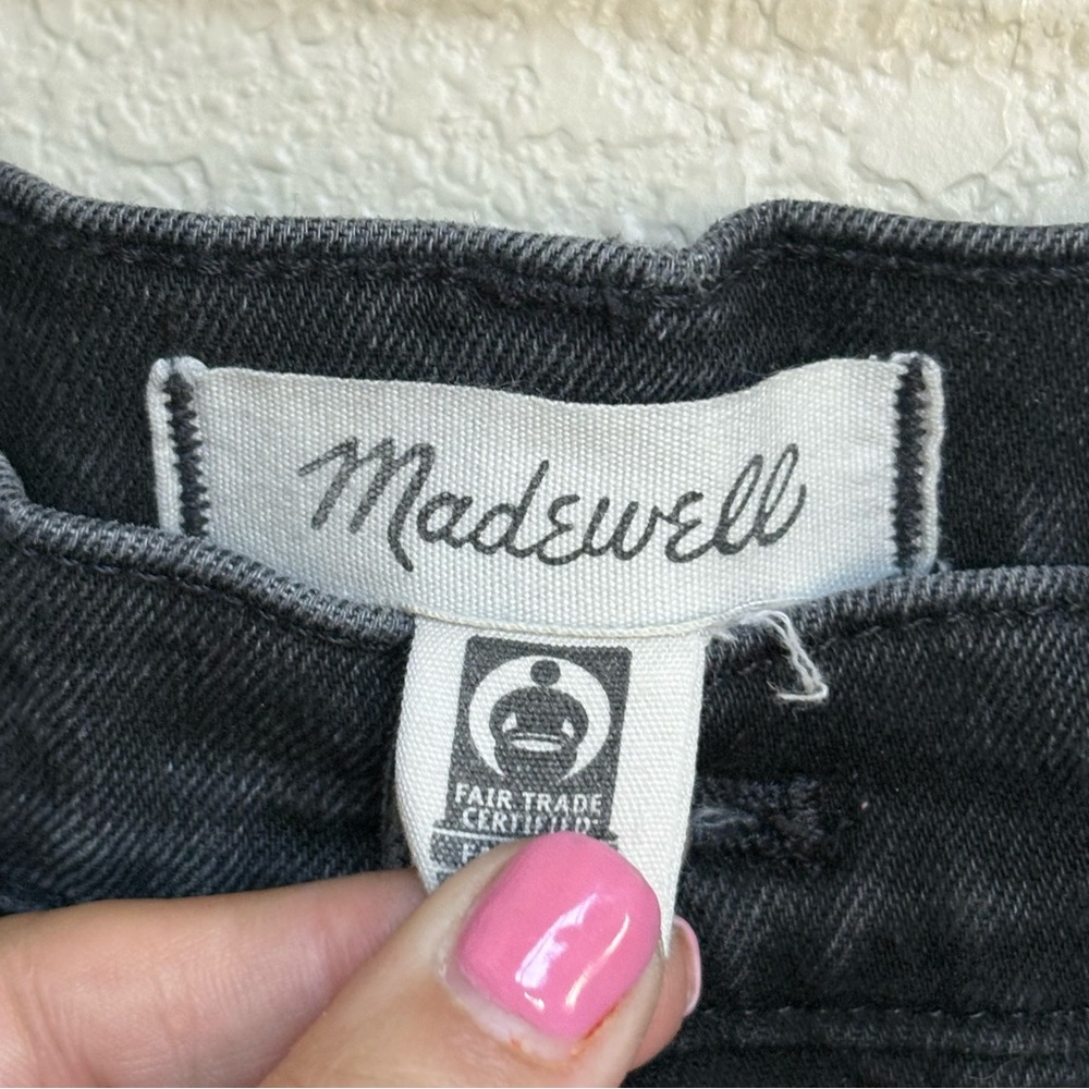 Madewell Black High Rise Slim Crop Boyjean Raw Hem Women’s 26P Dark Wash Denim - Picture 7 of 11